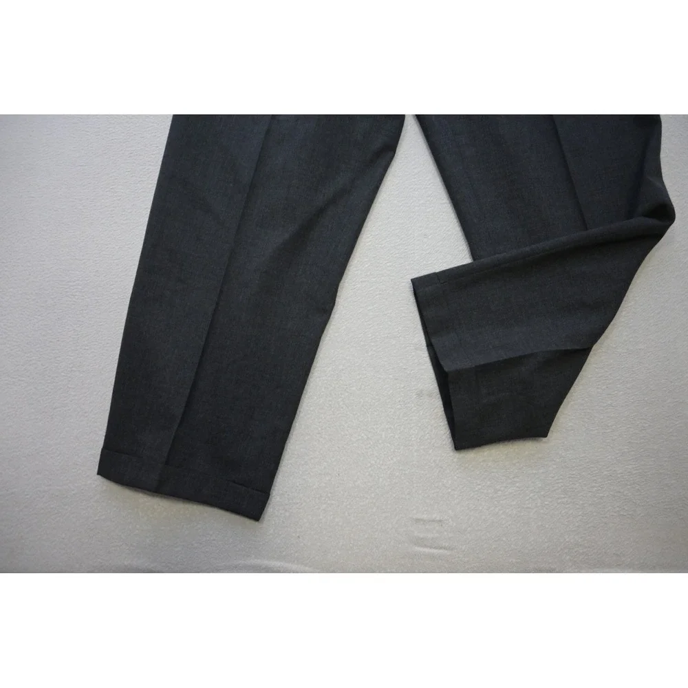 Monsieur Givenchy Dress Pants Mens 35x30 Gray Pleated Cuffed Trousers Excellent